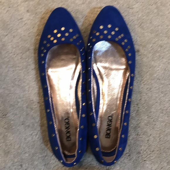 BONGO Ballet Flats Cobalt Blue with Gold Stud Detailing-Size 8.5 - Picture 7 of 9